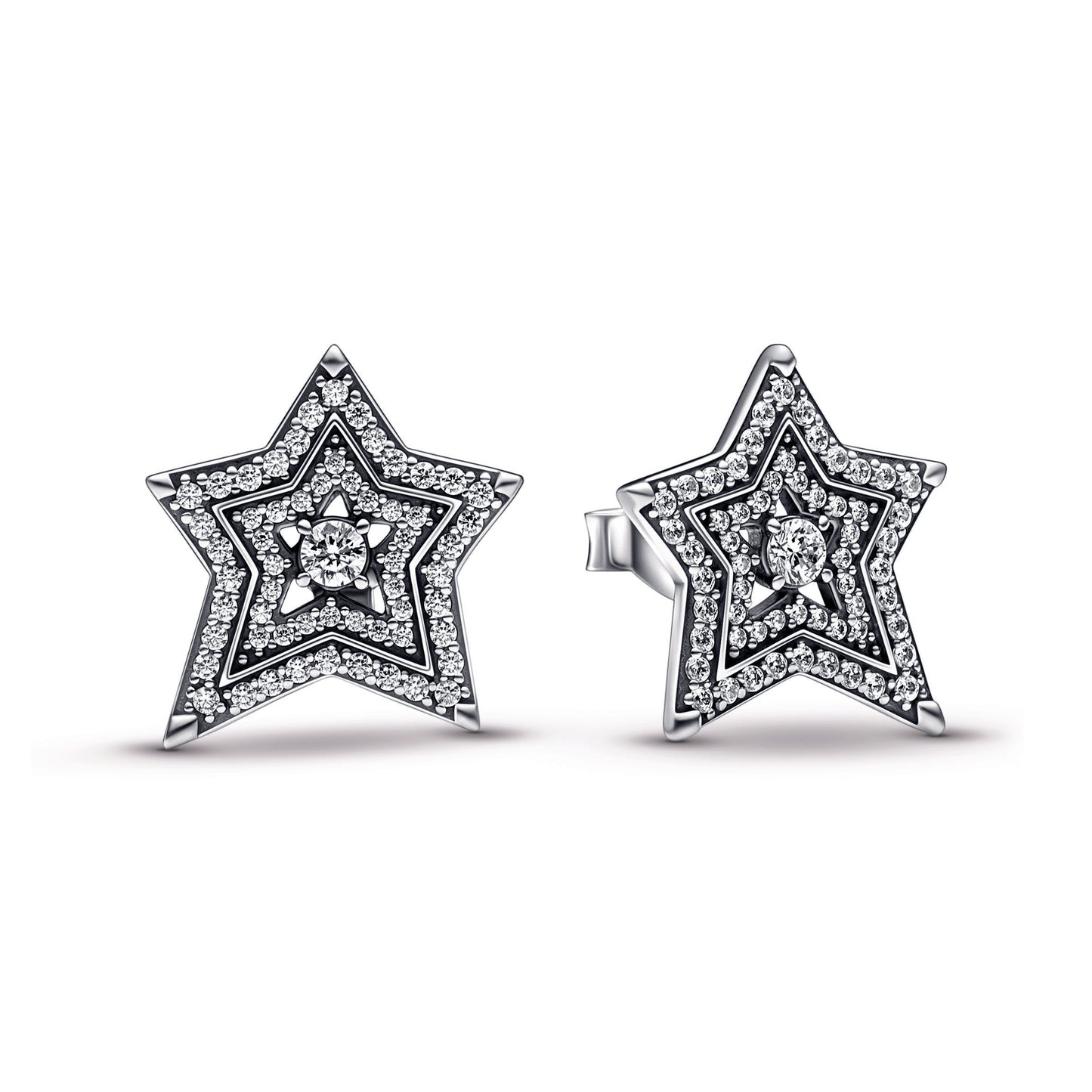 Celestial Asymmetric Star Stud Earrings