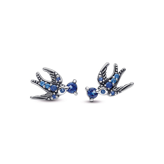 Sparkling Swallow Stud Earrings