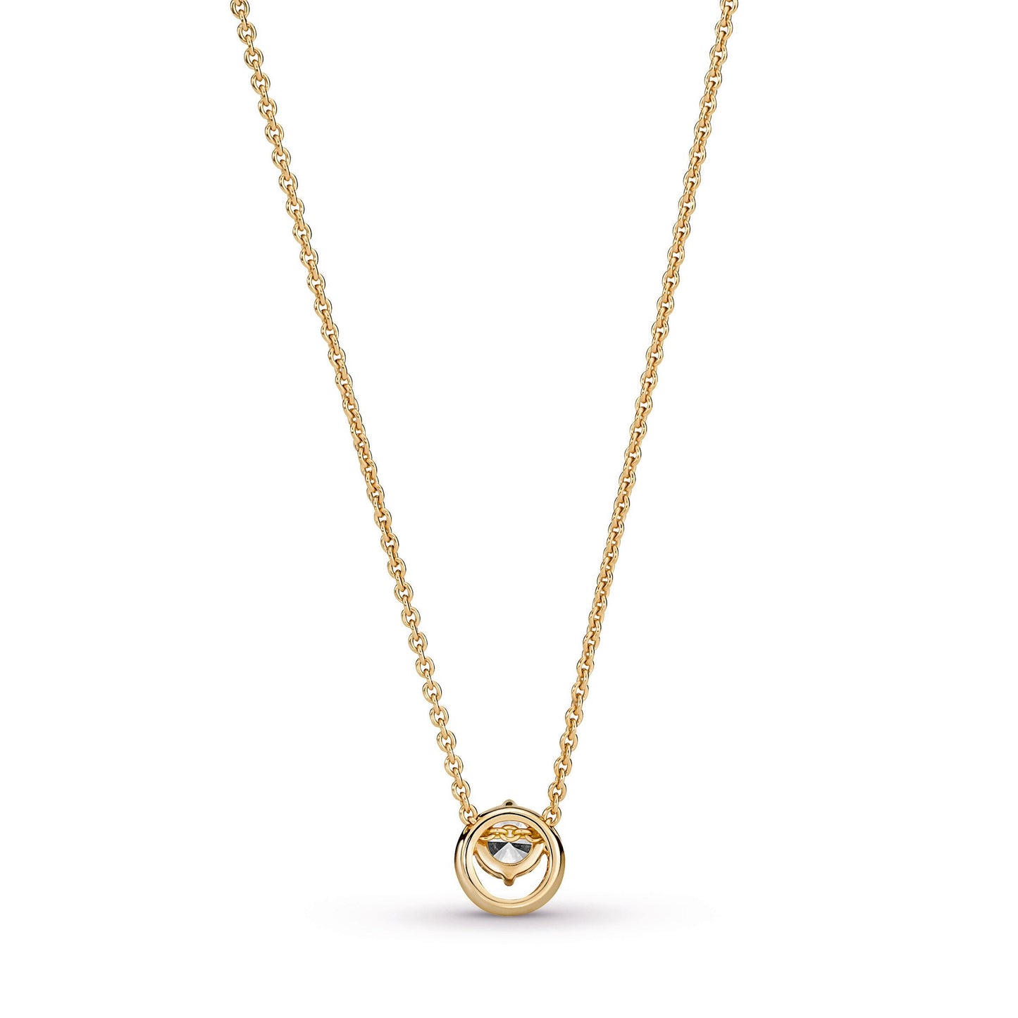 Sparkling Round Halo Pendant Collier Necklace