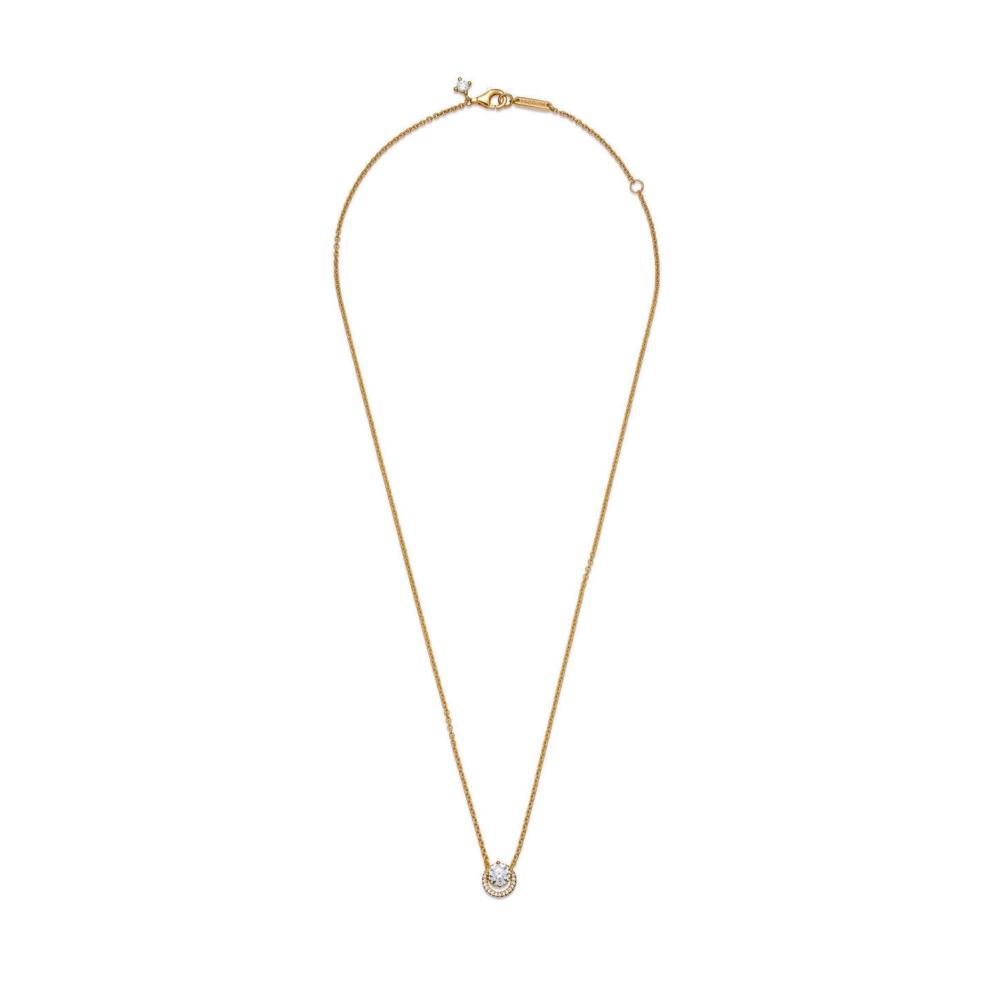 Sparkling Round Halo Pendant Collier Necklace