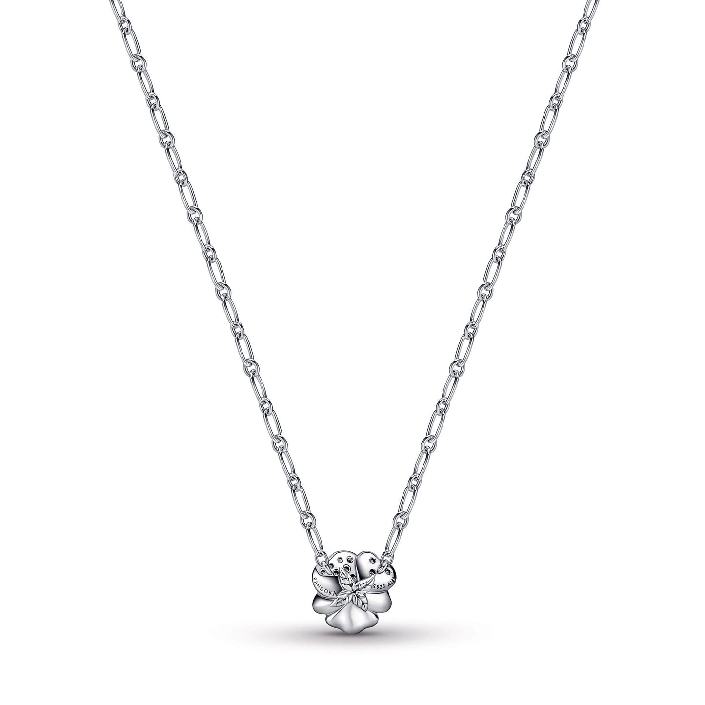 Blue Pansy Flower Pendant Necklace