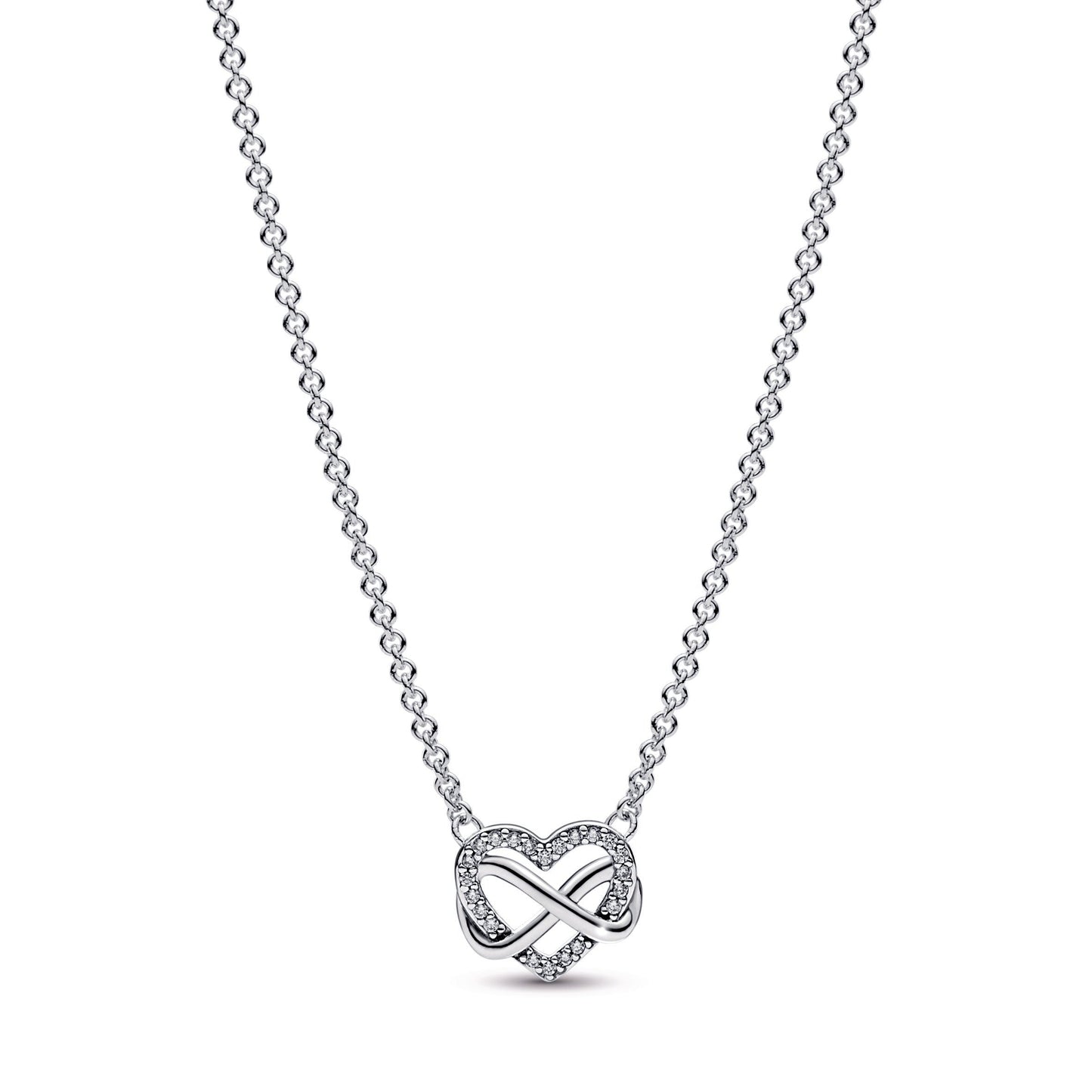 Sparkling Infinity Heart Collier Necklace