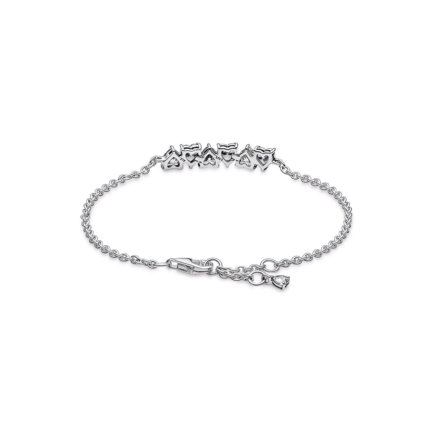 Sparkling Endless Hearts Chain Bracelet