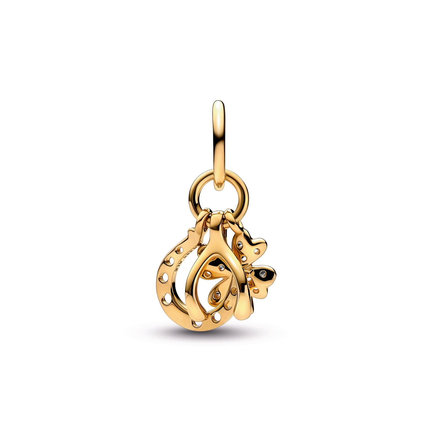 Lucky Clover, Wishbone & Horseshoe Dangle Charm