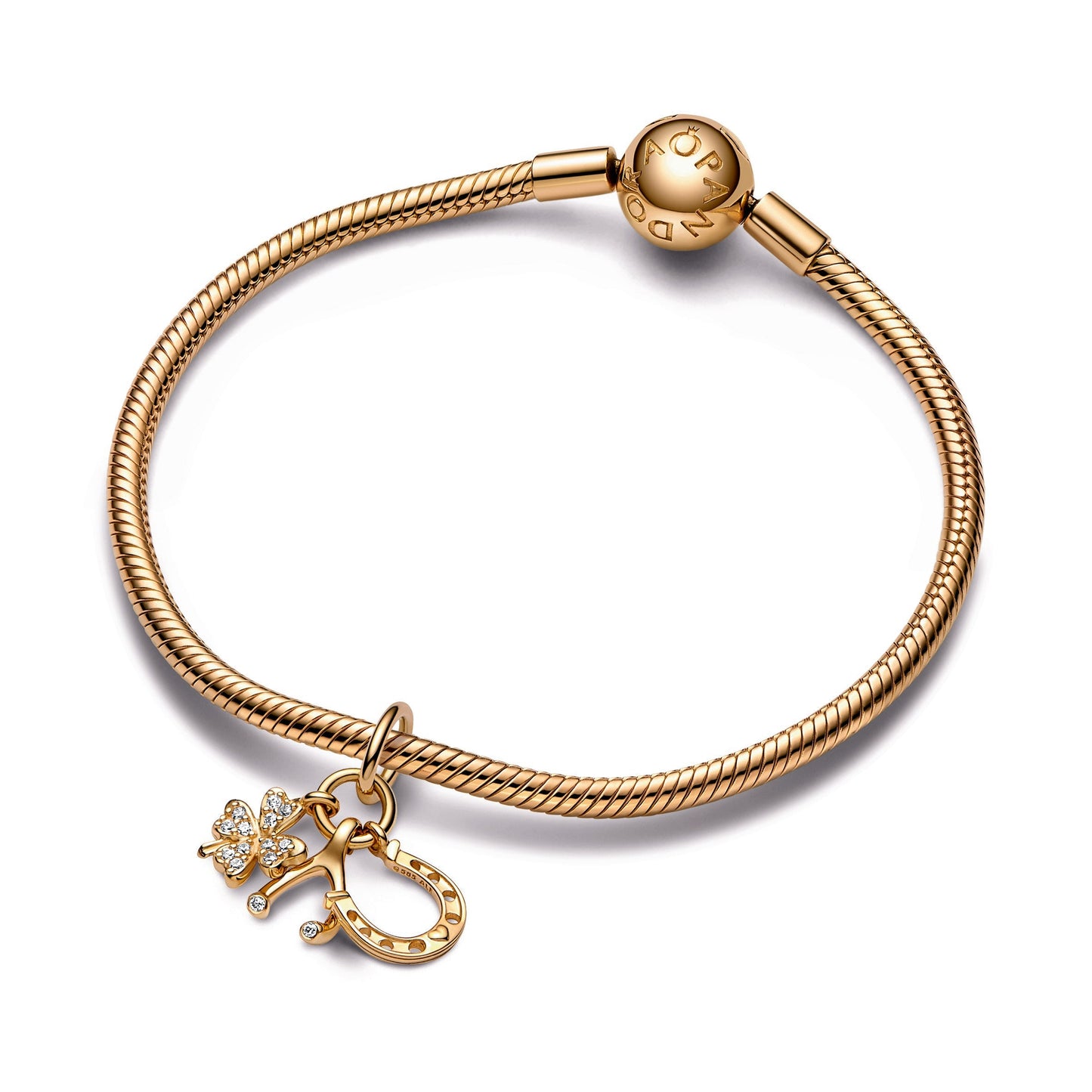 Lucky Clover, Wishbone & Horseshoe Dangle Charm