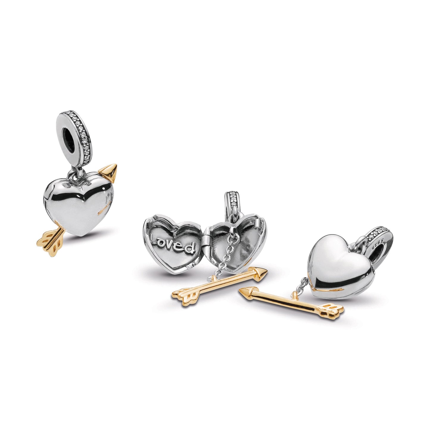 Loved Heart & Arrow Dangle Charm