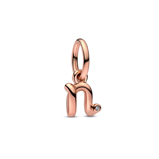 Letter n Script Alphabet Dangle Charm