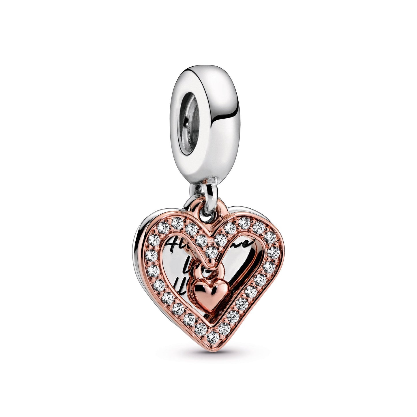Sparkling Freehand Heart Dangle Charm