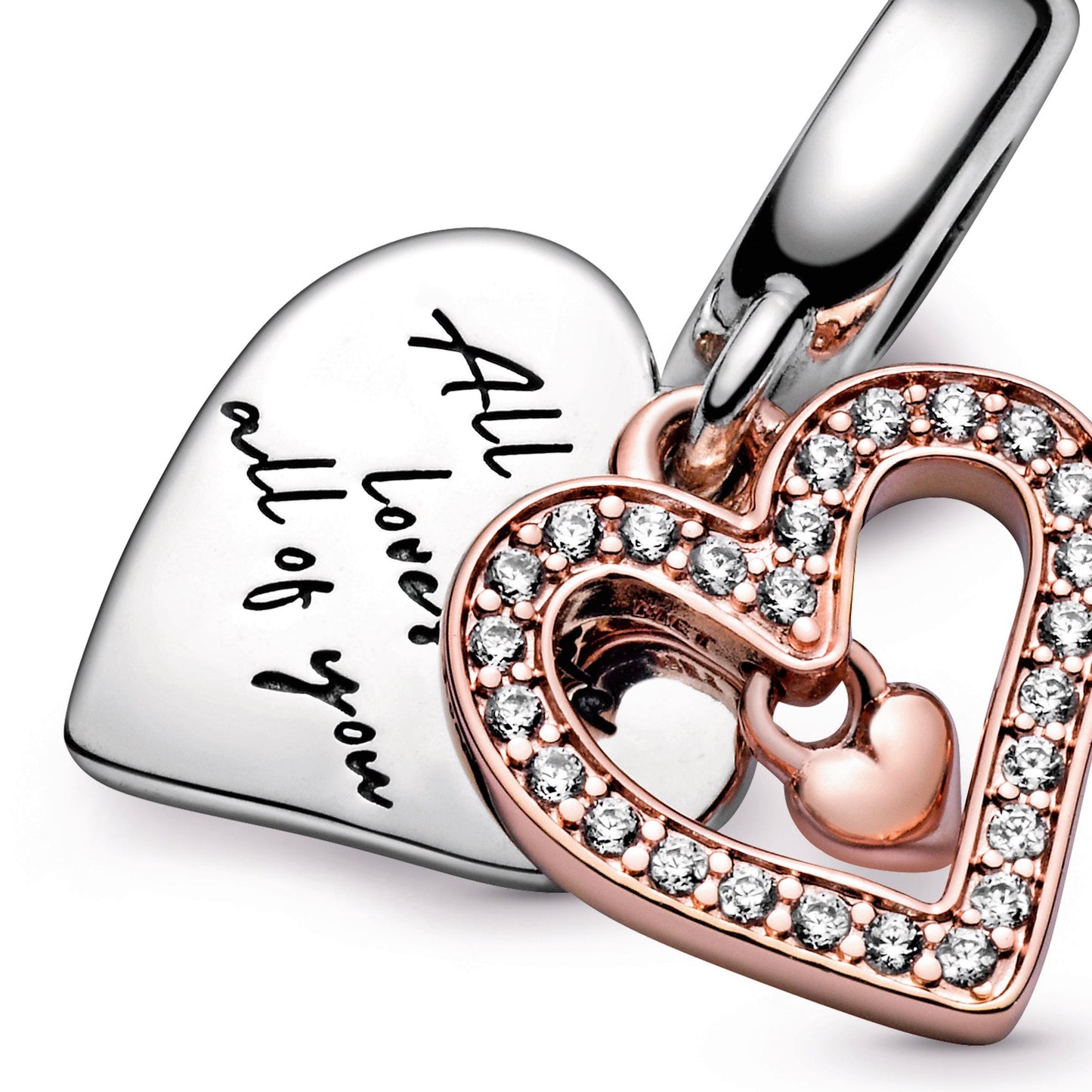 Sparkling Freehand Heart Dangle Charm