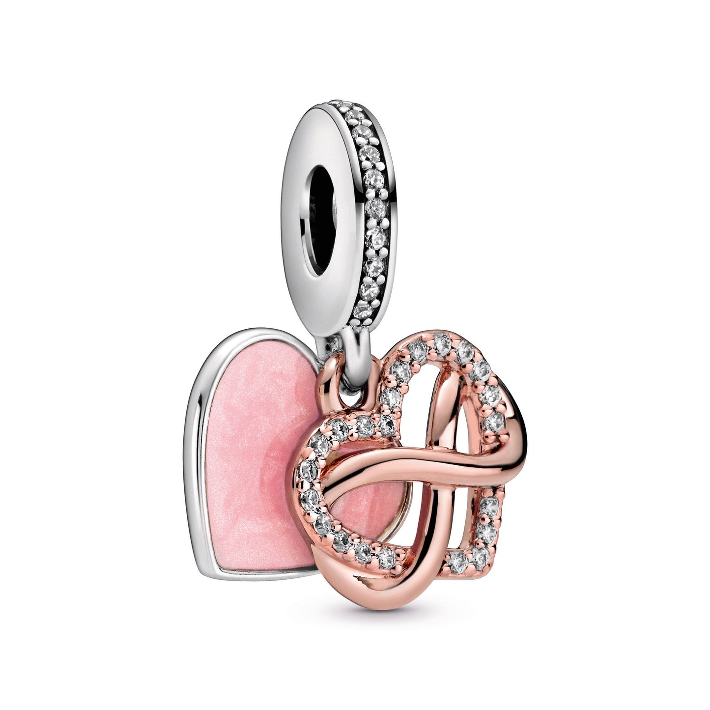 Sparkling Infinity Heart Dangle Charm