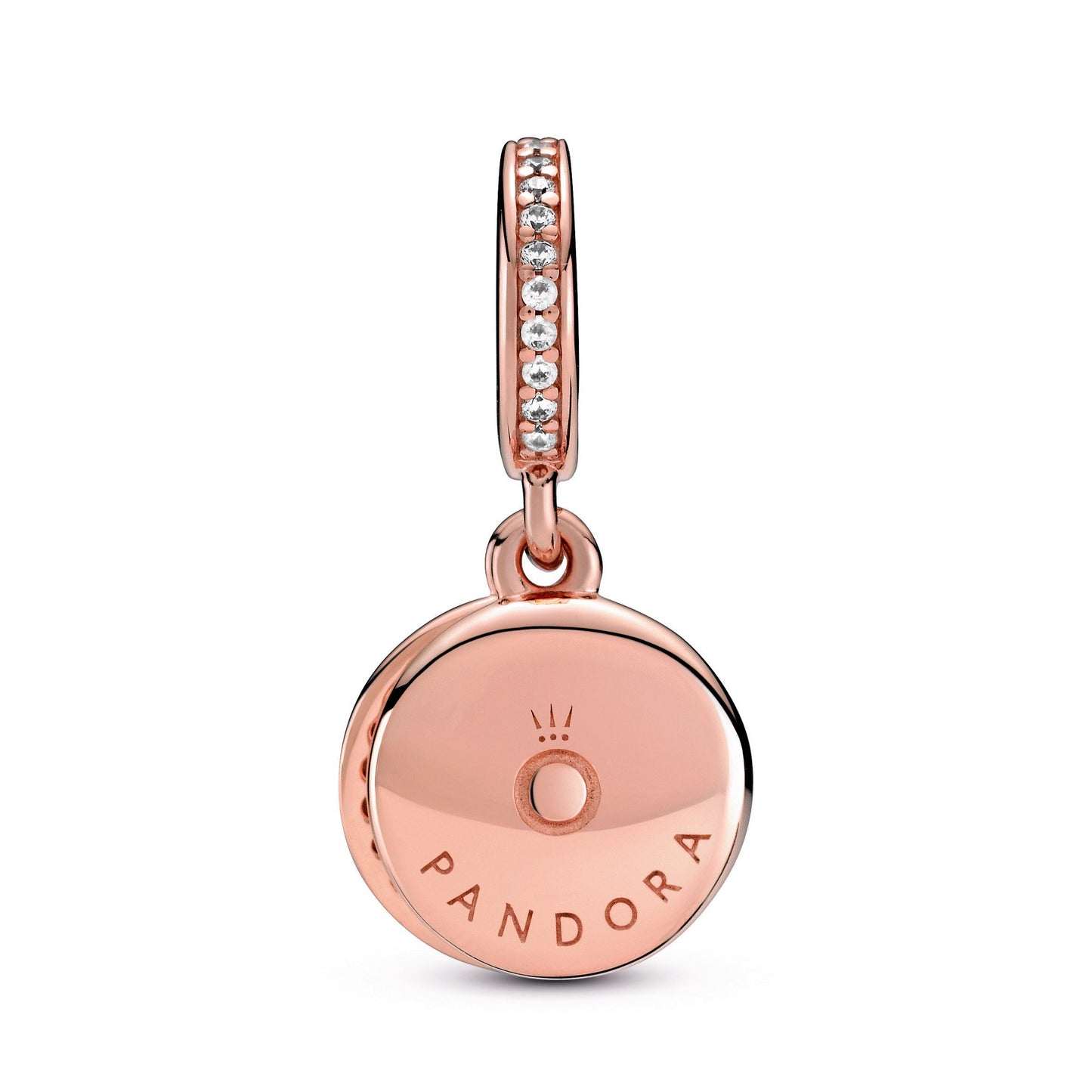 Sparkling Pink Disc Double Dangle Charm