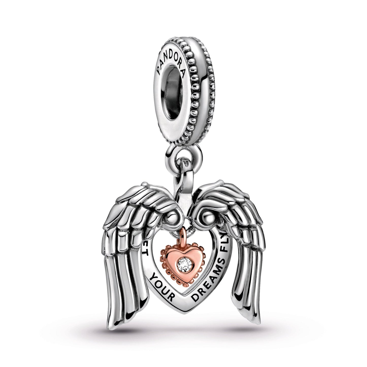 Pandora Club 2021 Angel Wings & Heart Dangle Charm