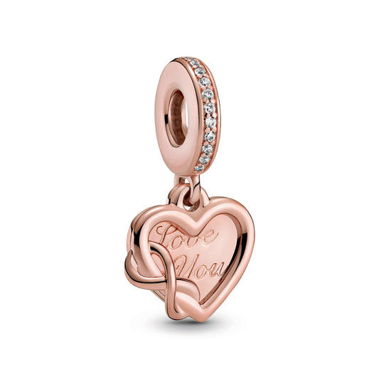 Love You Infinity Heart Dangle Charm