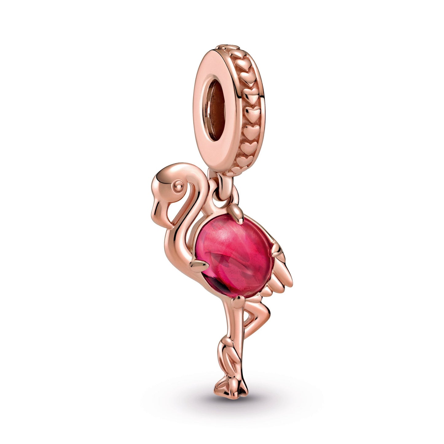 Pink Murano Glass Flamingo Dangle Charm