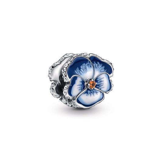 Blue Pansy Flower Charm