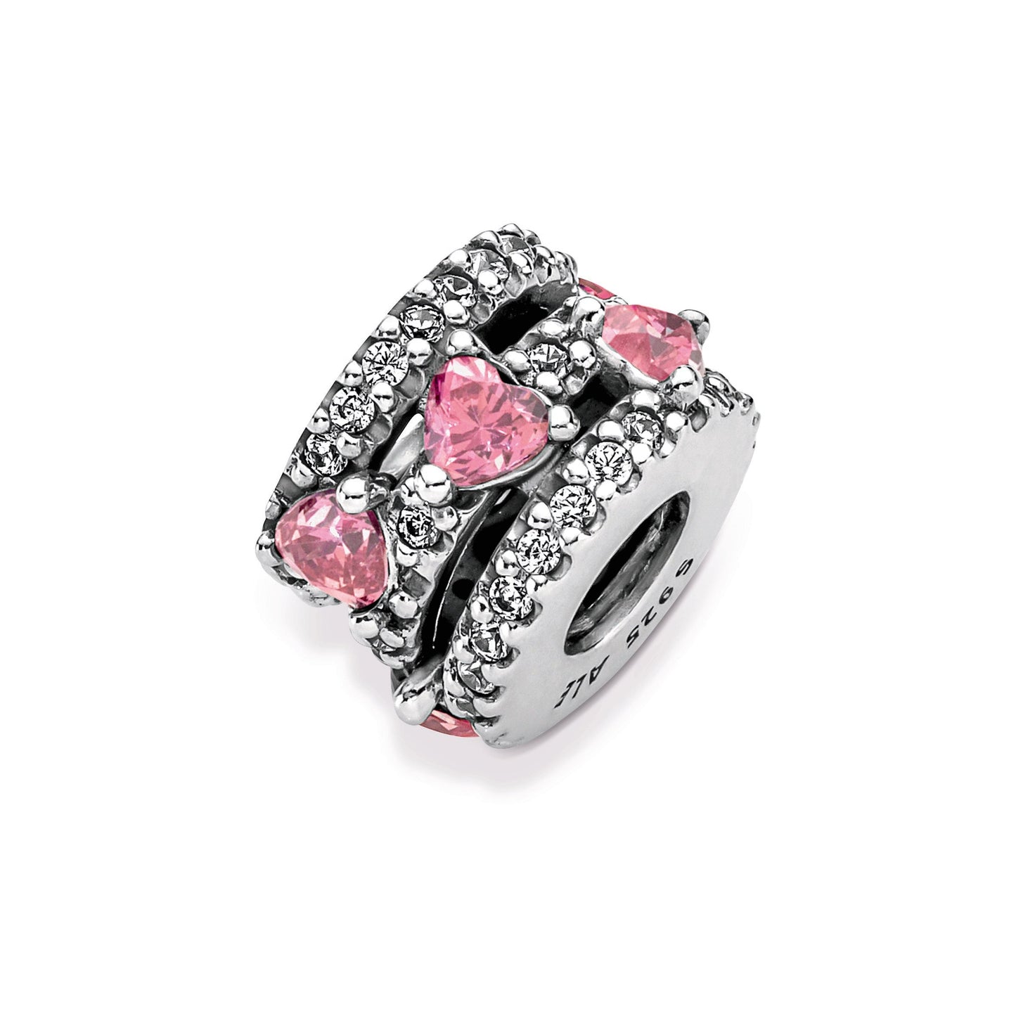 Sparkling Triple Halo Hearts Charm