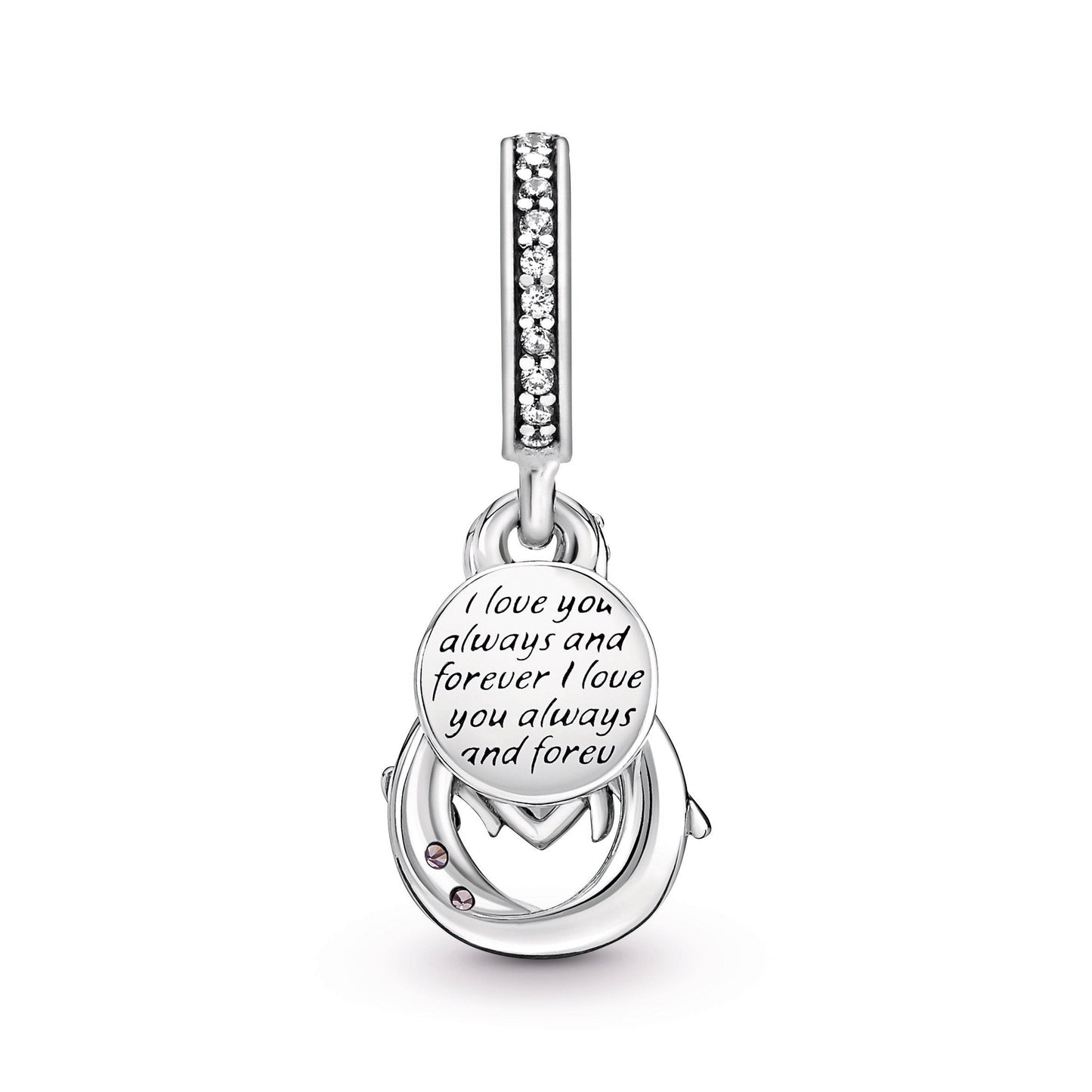 Mum Infinity Pavé Double Dangle Charm