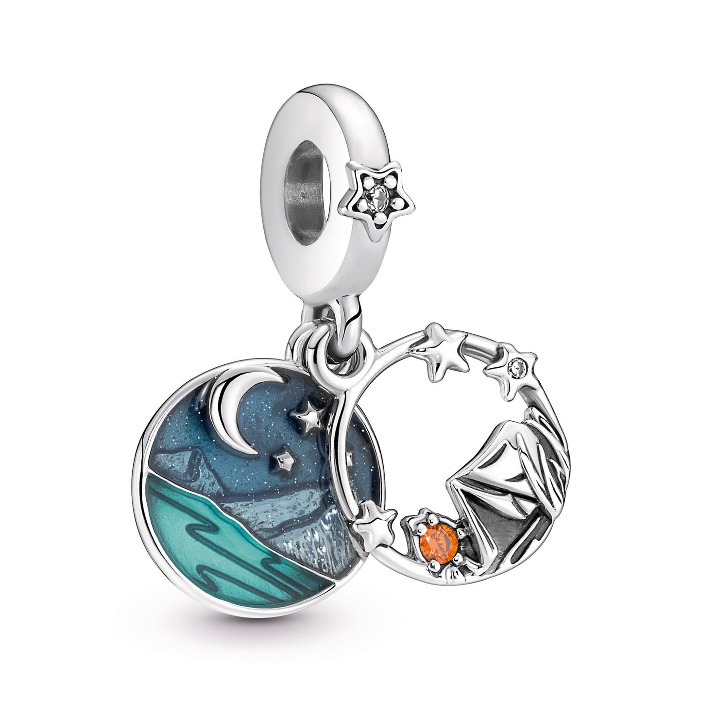 Camping Night Sky Double Dangle Charm
