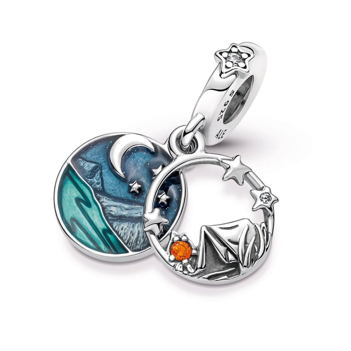 Camping Night Sky Double Dangle Charm