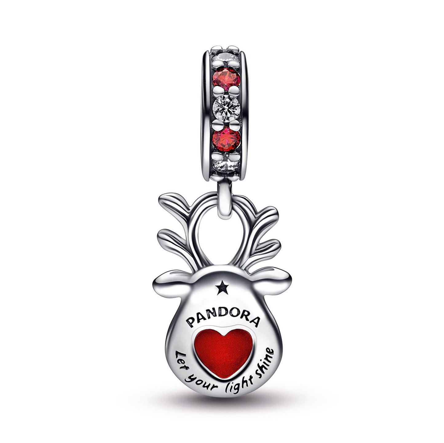 Red Nose Reindeer Murano Dangle Charm