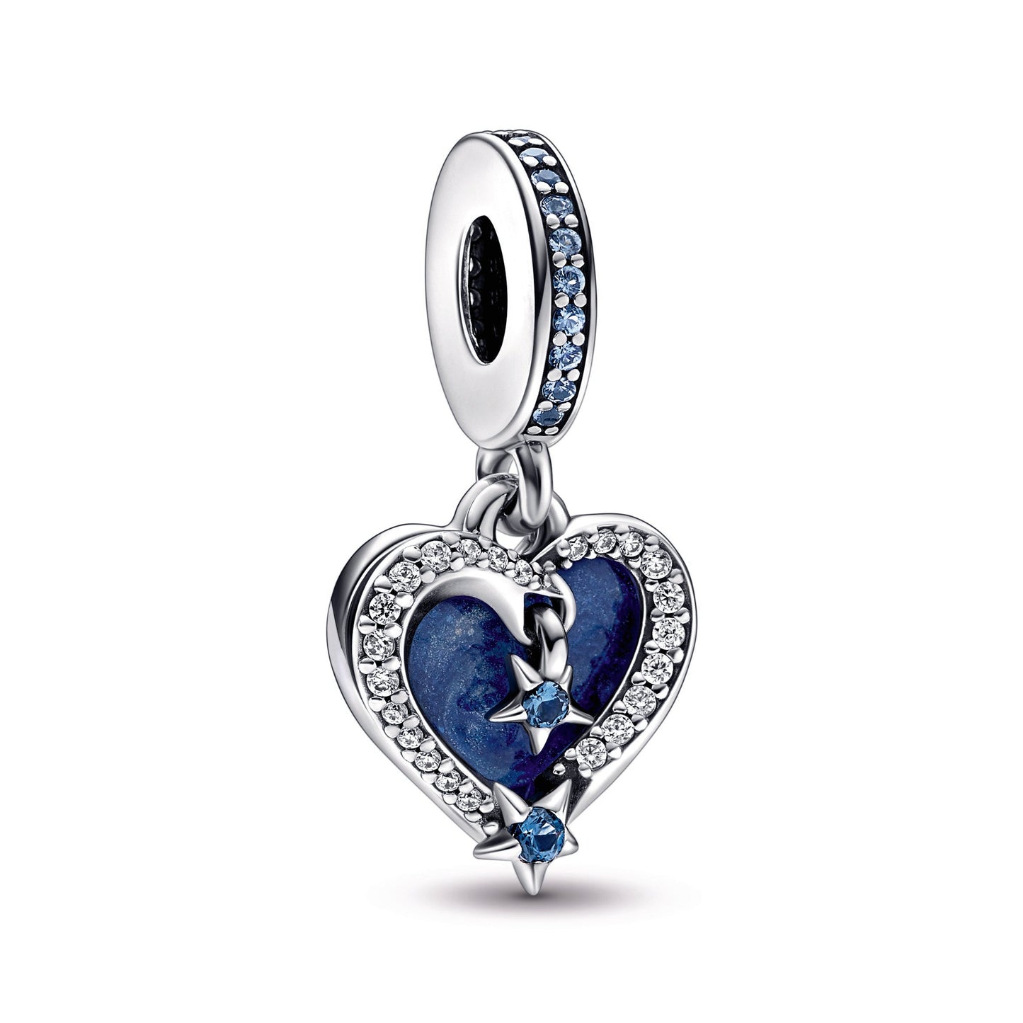 Celestial Shooting Star Heart Double Dangle Charm