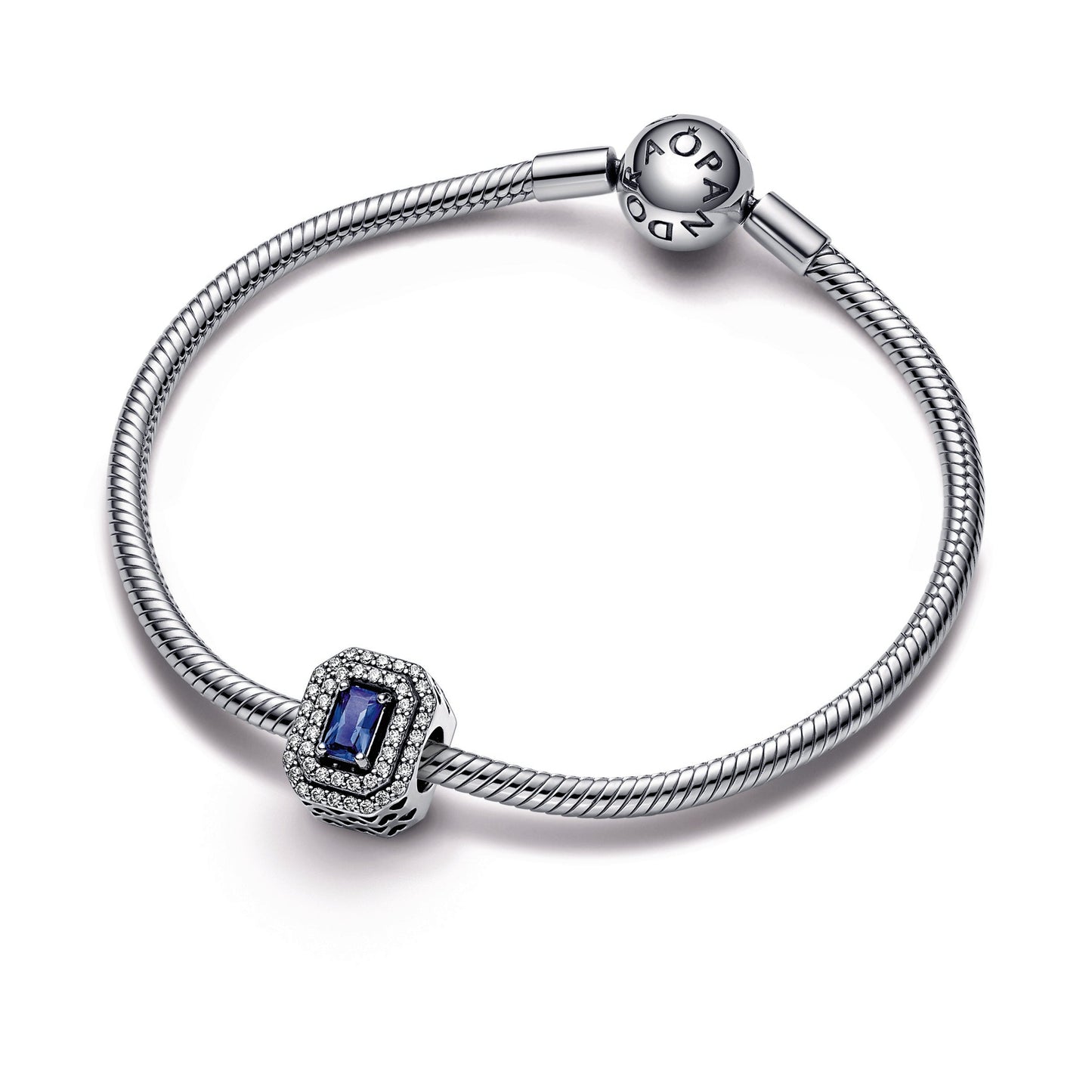 Blue Sparkling Levelled Rectangular Charm