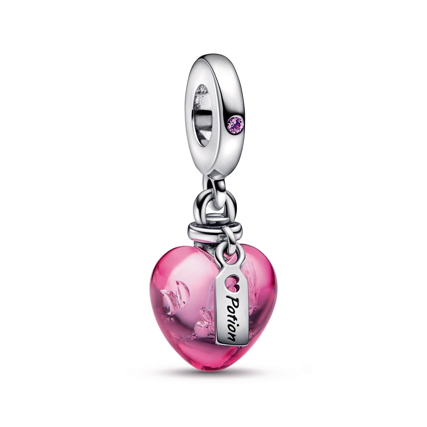 Love Potion Murano Glass Heart Dangle Charm