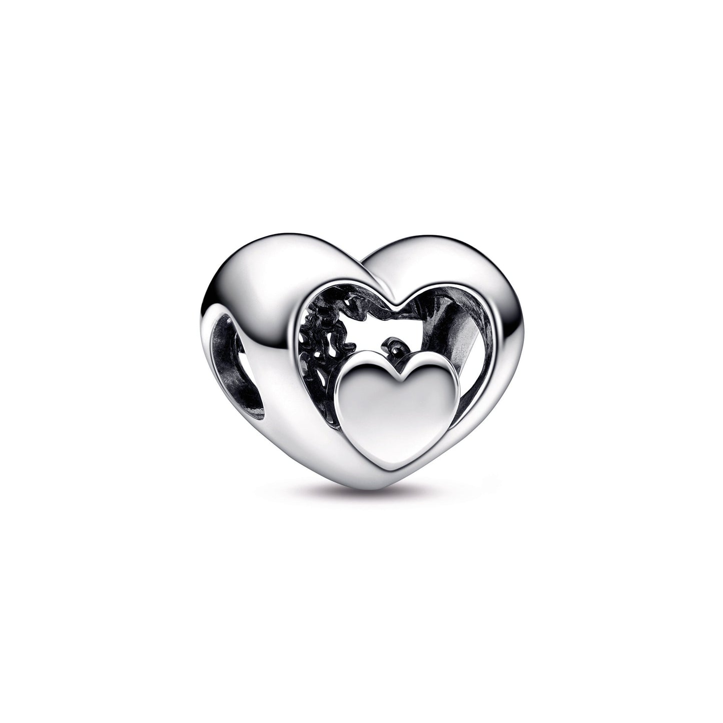 Openwork Heart & Script Charm