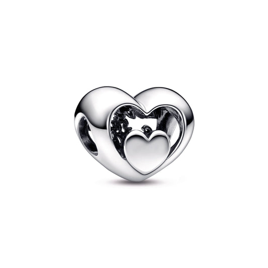 Openwork Heart & Script Charm