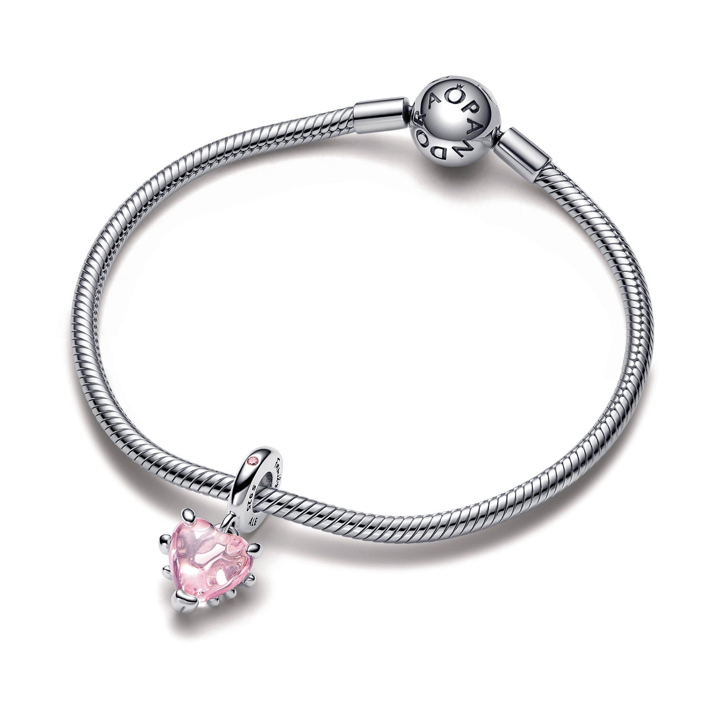 Pink Family Tree & Heart Dangle Charm