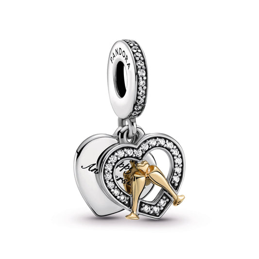 Two-tone Happy Anniversary Dangle Charm