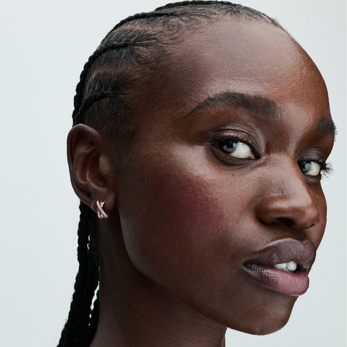 Crossover Pavé Hoop Earrings