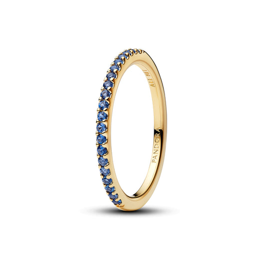 Sparkling Blue Half-Eternity Band Ring