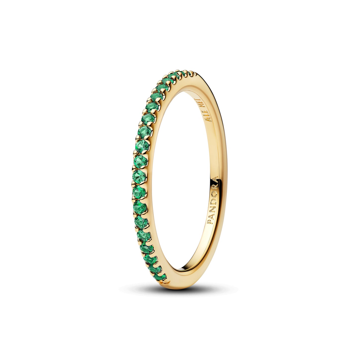 Sparkling Green Half-Eternity Band Ring