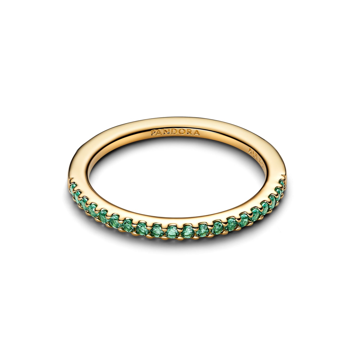 Sparkling Green Half-Eternity Band Ring