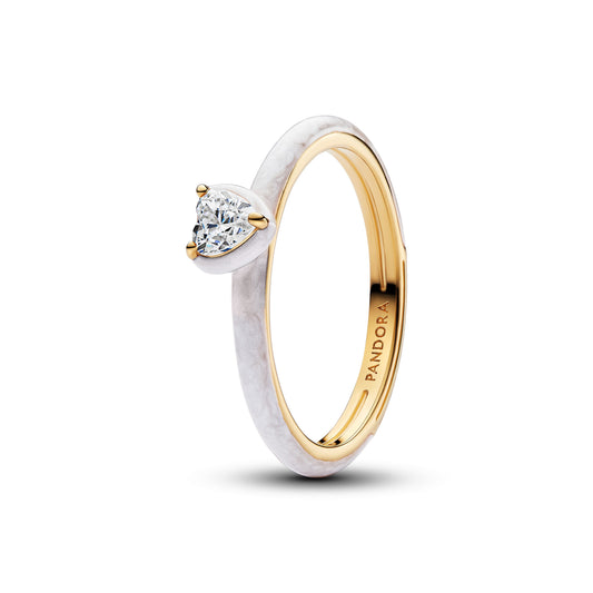 White Chakra Heart Ring