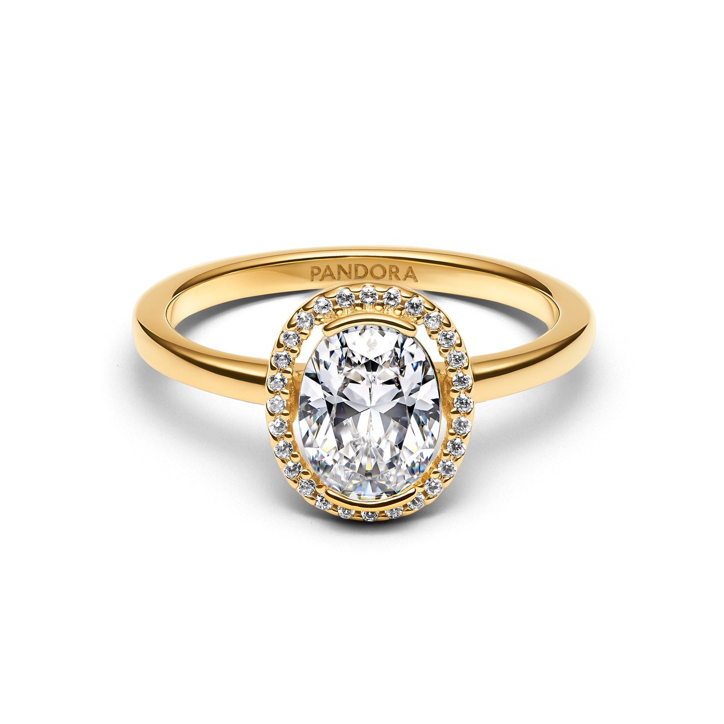 Oval Sparkling Halo Ring