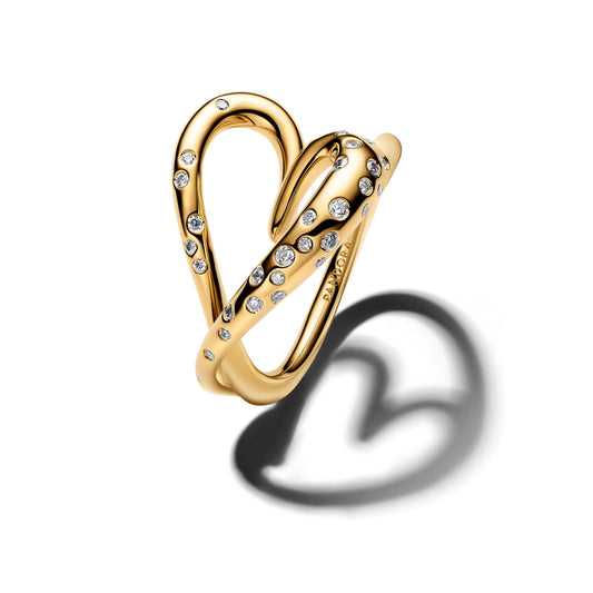 Organically Shaped Stone-Set Heart Ring