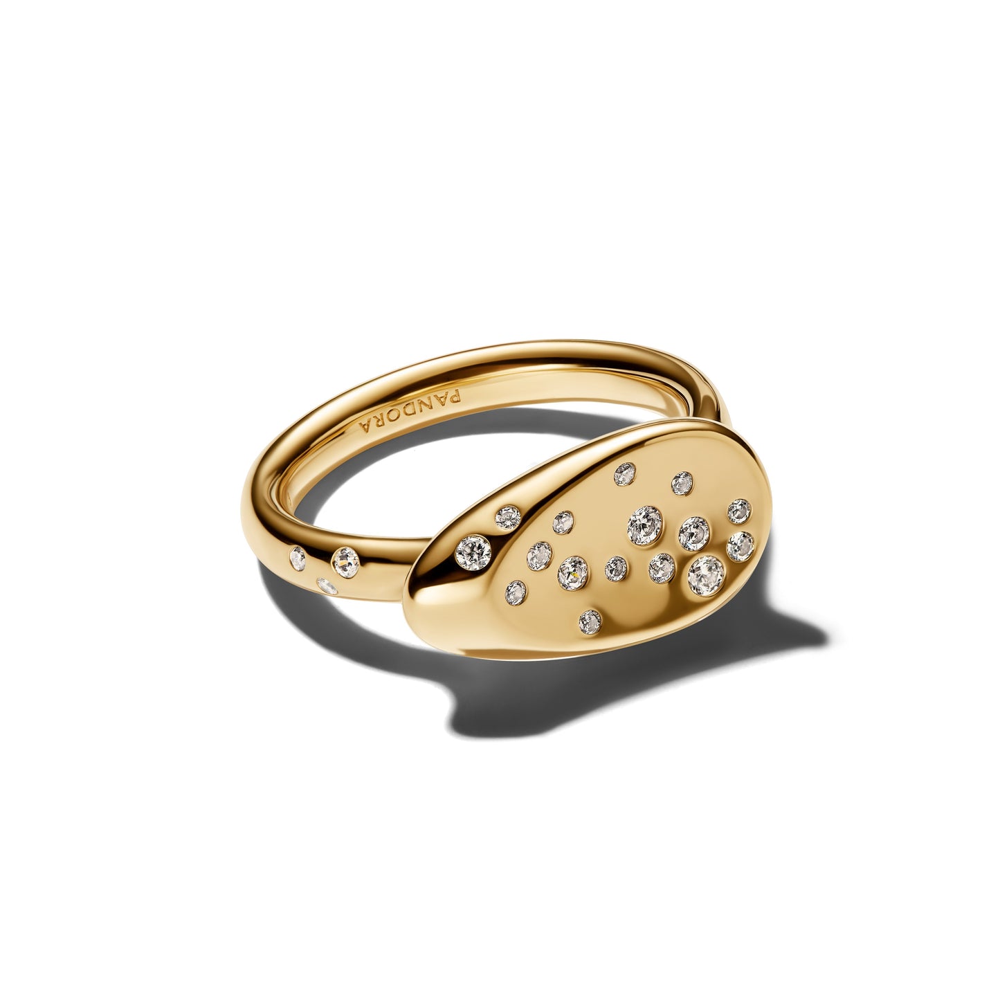 Small Stone-Set Oval Signet Ring