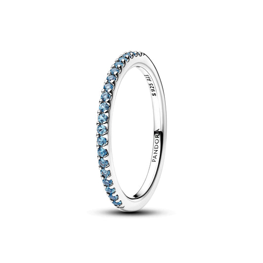 Sparkling Aquamarine Half-Eternity Band Ring