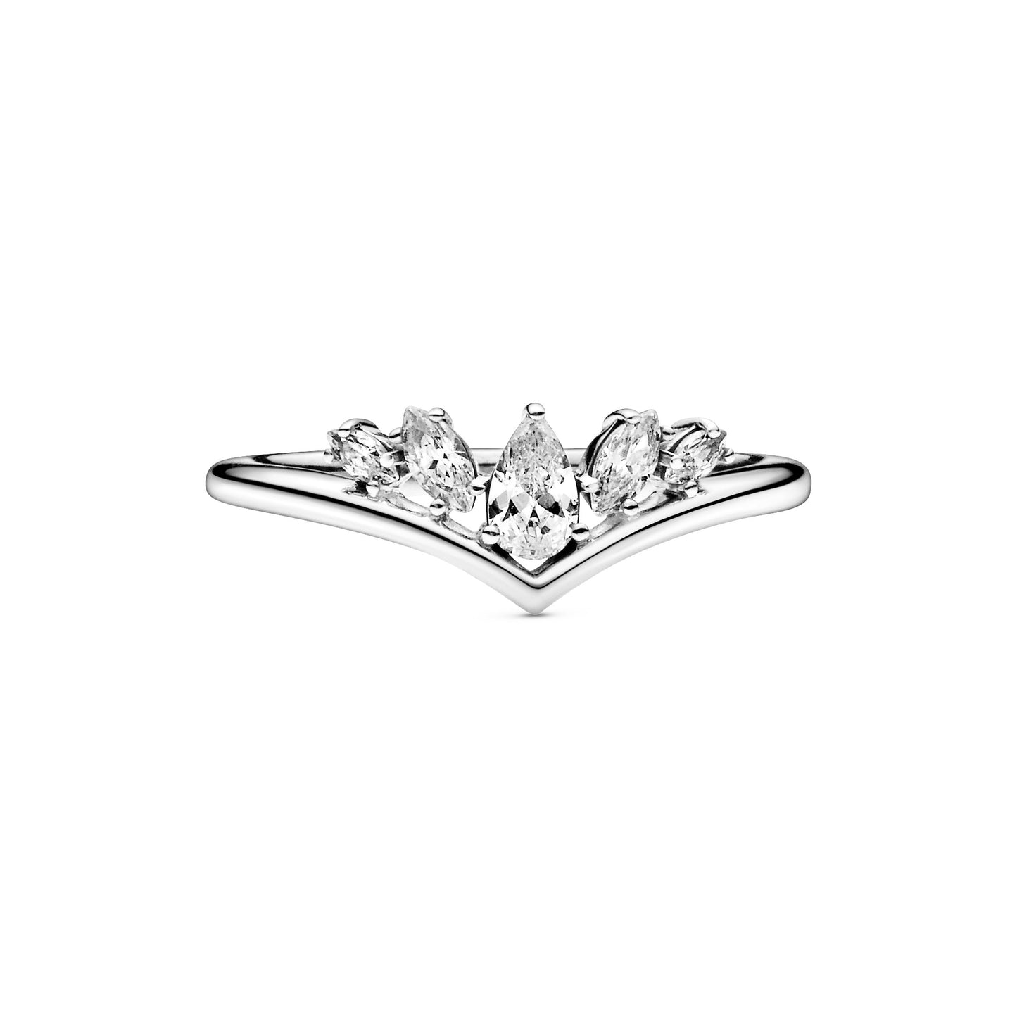 Sparkling Pear & Marquise Wishbone Ring