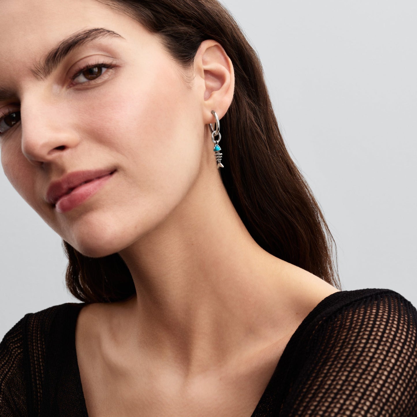 Turquoise-colored Fishbone Dangle Charm