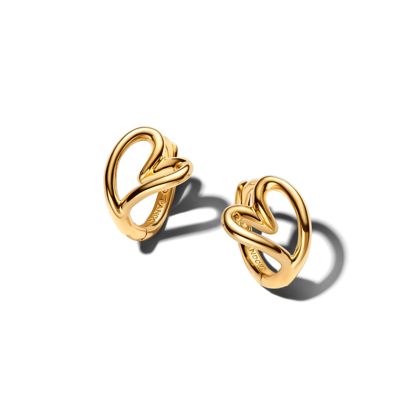 Organically Shaped Heart Small Hoop Earrings