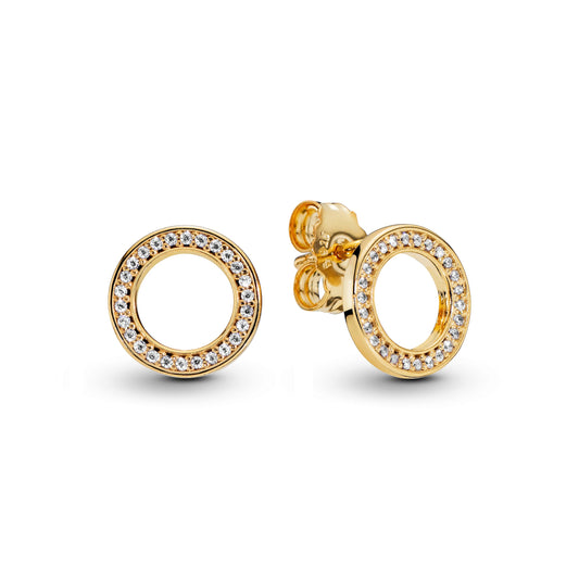 Sparkling Circle Stud Earrings