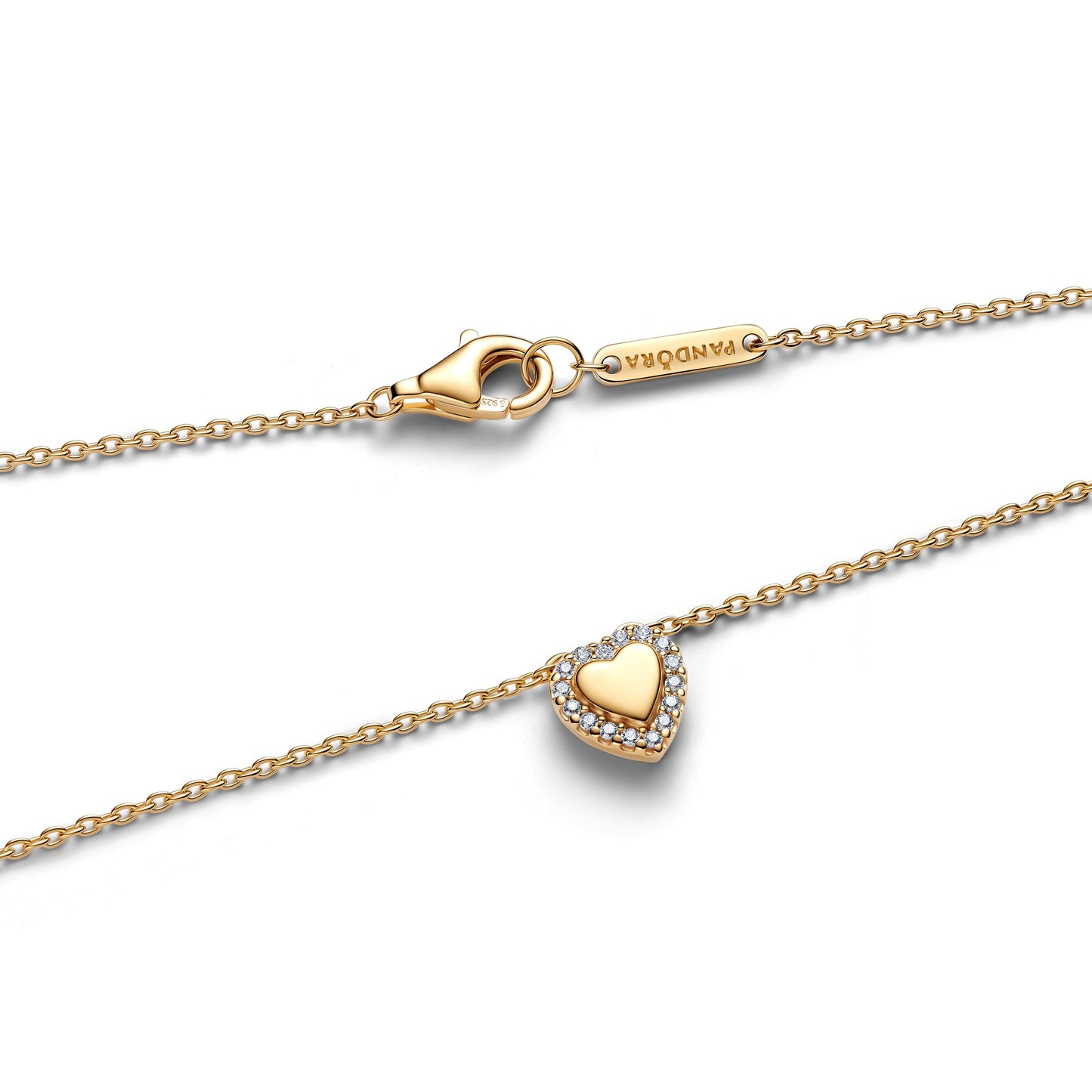 Engravable Heart Halo Collier Necklace