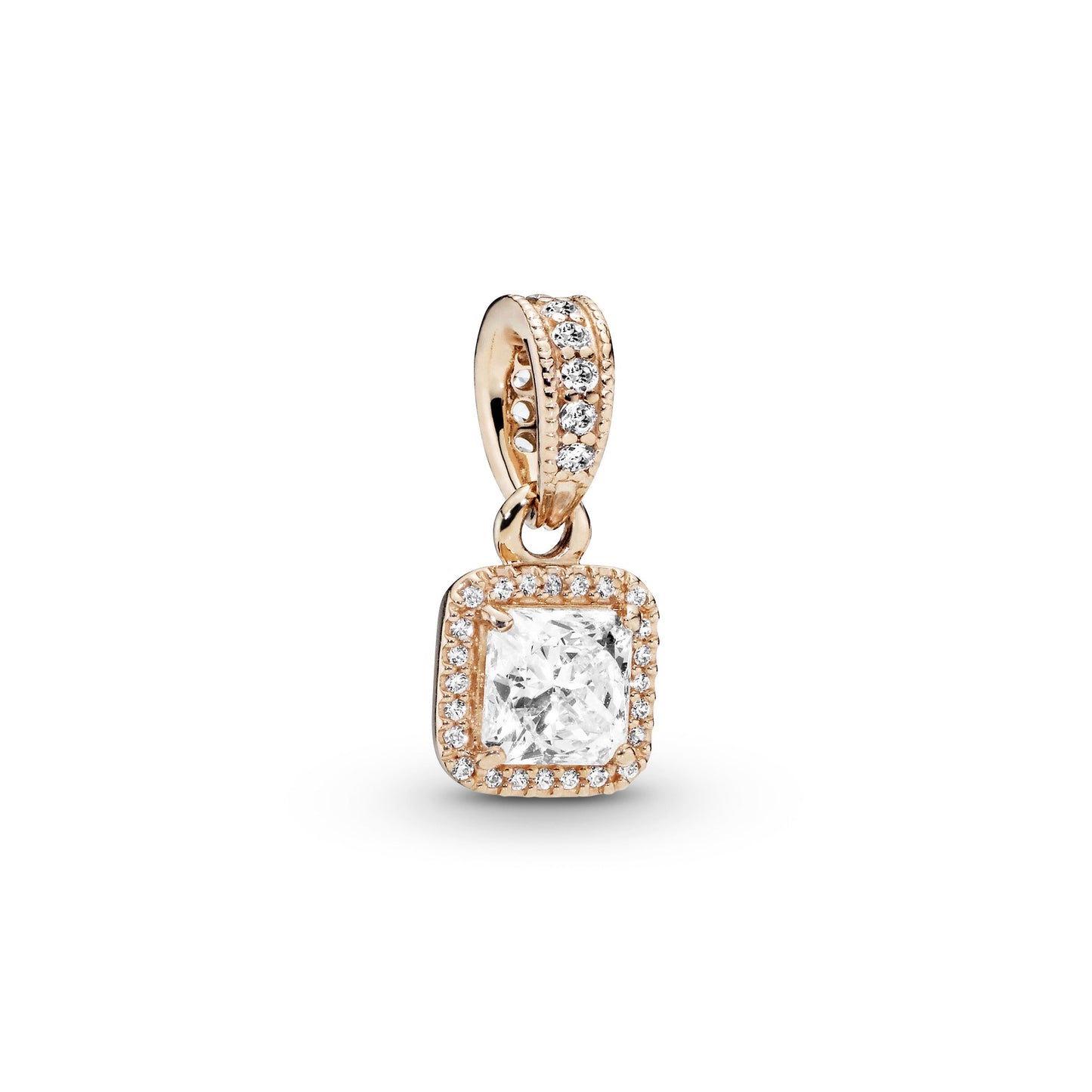 Square Sparkle Halo Pendant