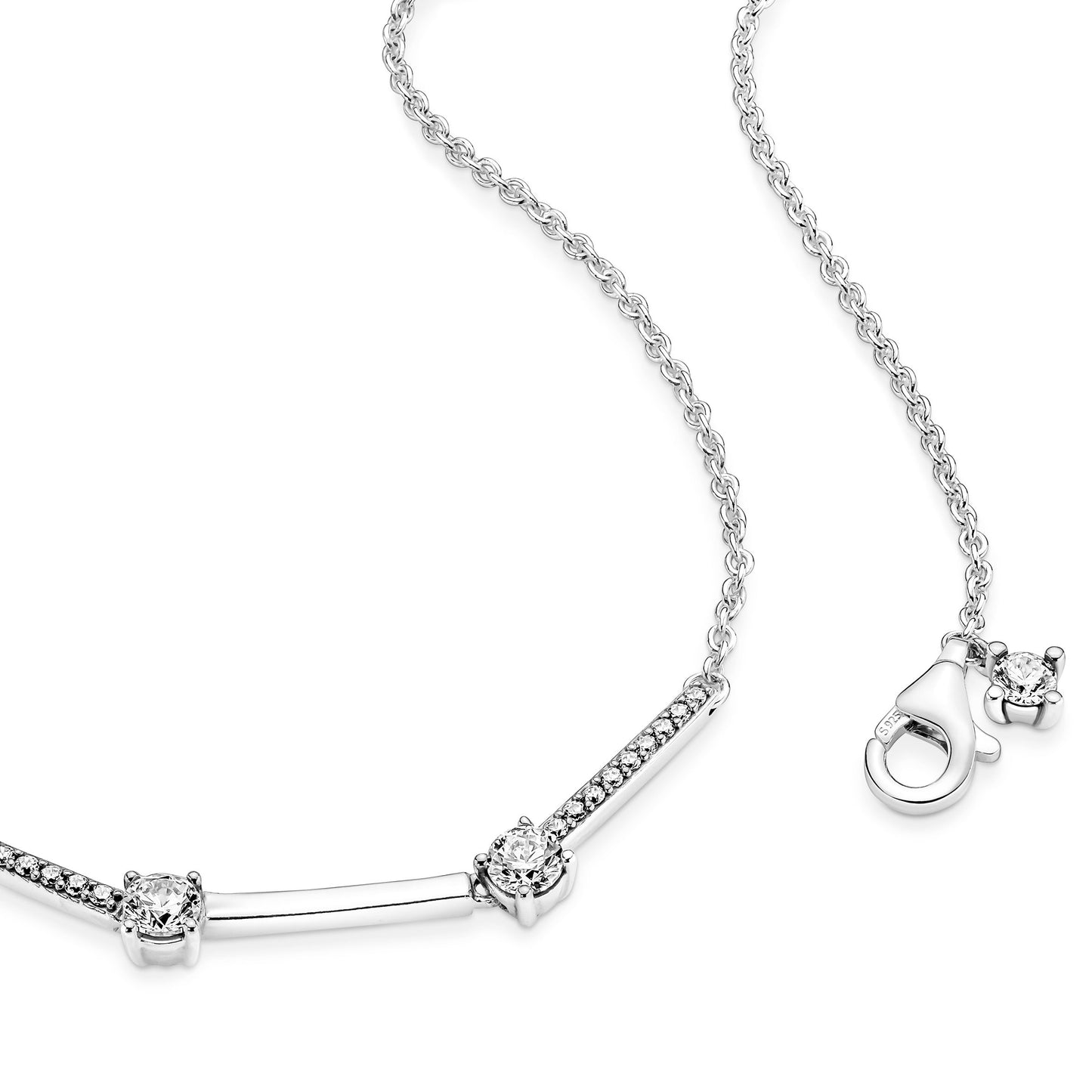 Sparkling Pavé Collier Bars Necklace