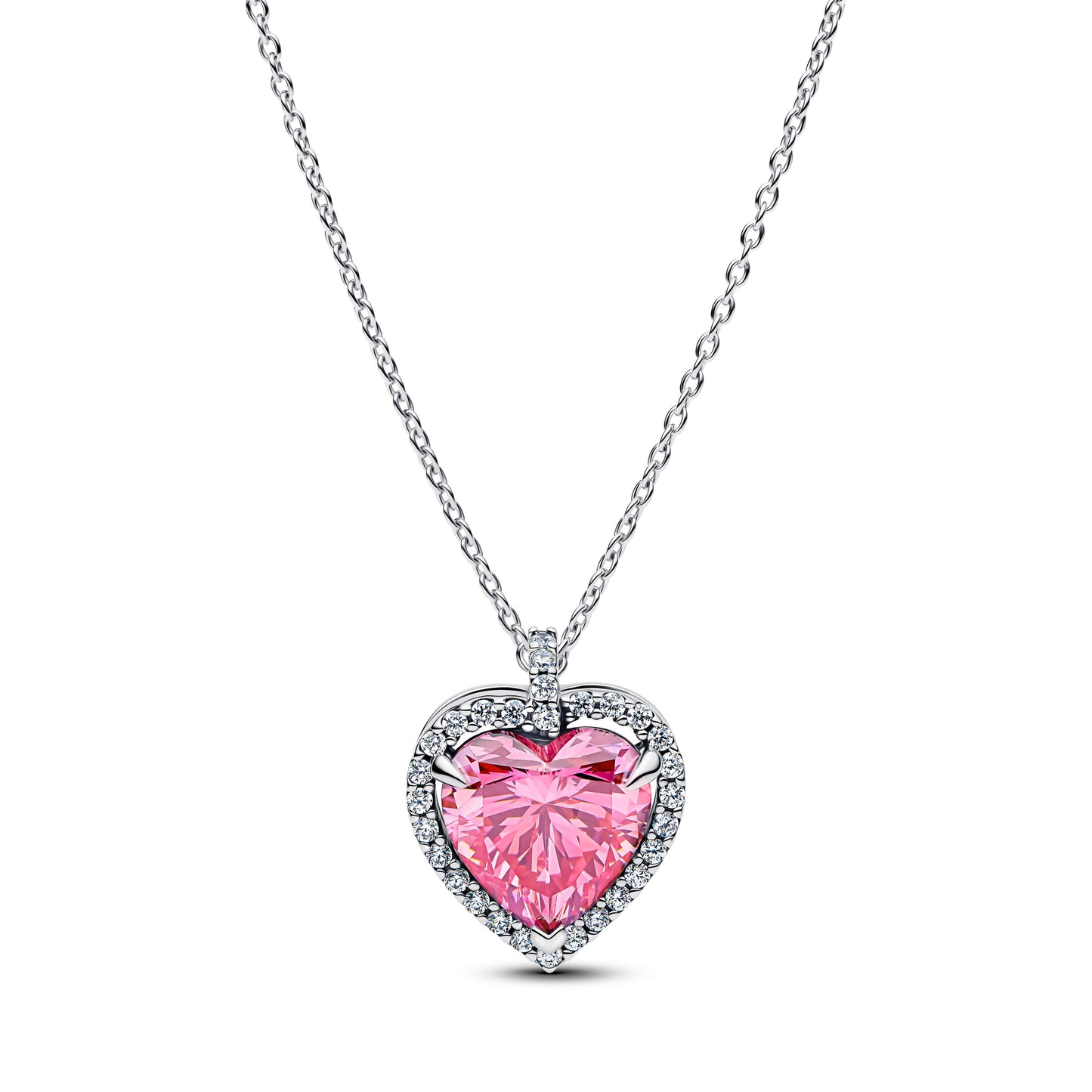 Pink Halo Heart Collier Necklace