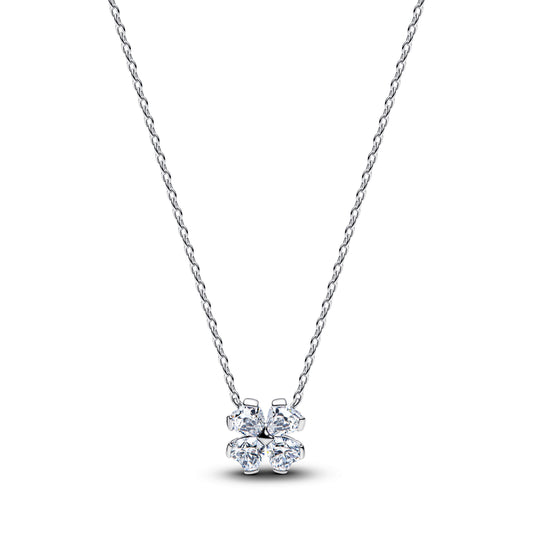 Sparkling Lucky Clover Pendant Necklace