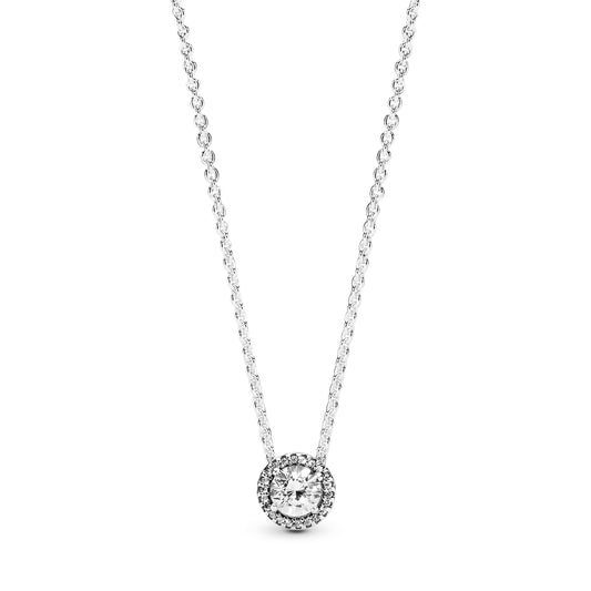 Round Sparkle Halo Necklace